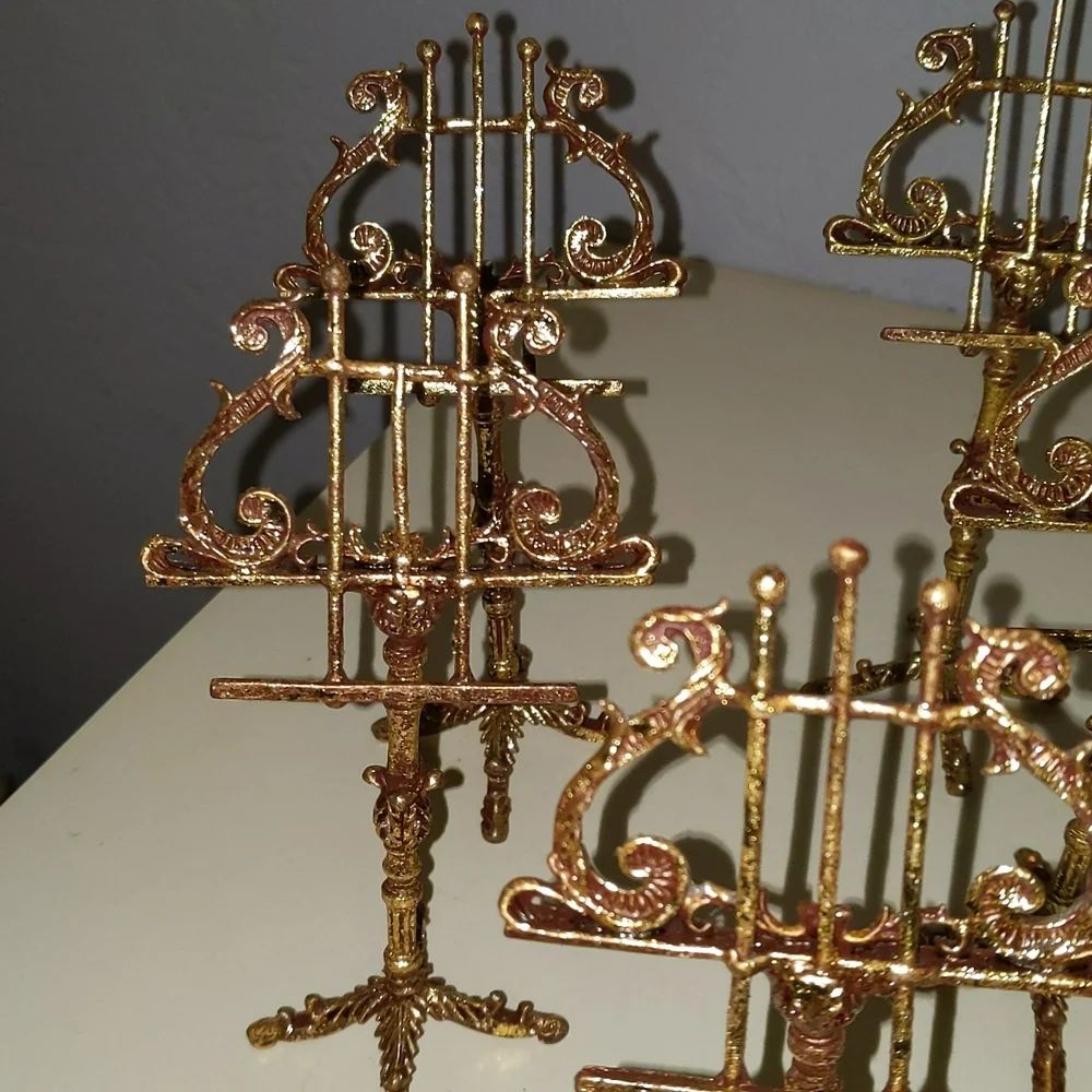 Gold Decorative Mini Music Stand Set - Place Card Holders - Elegant Table Accent